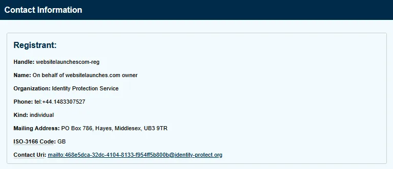 Contact Info from icann.org