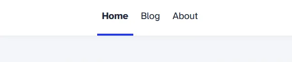 The nav bar after initial deployment